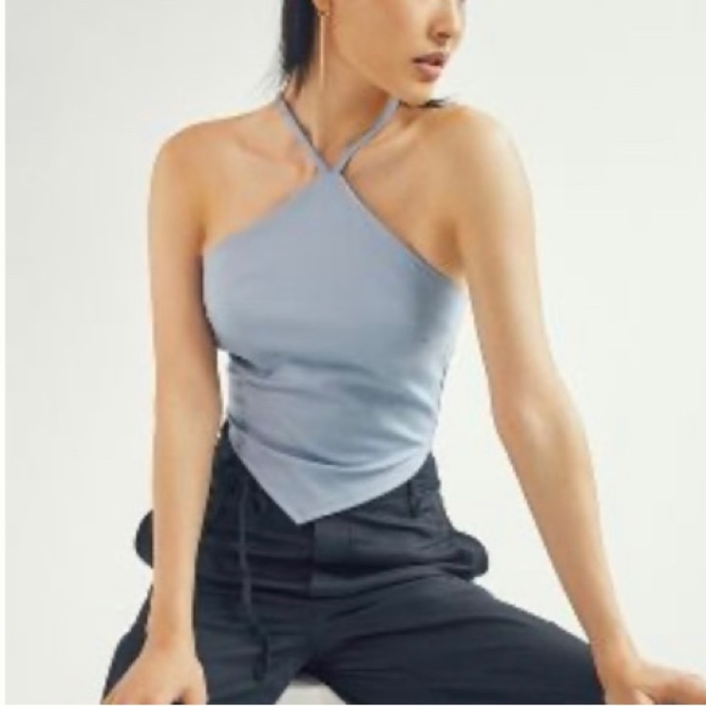 Anthropologie Eri + Ali Swingy Halter Top, XS, light blue